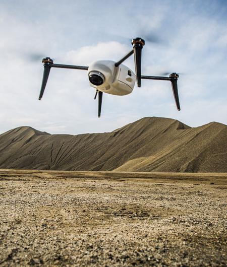 Using an array of sensors, Kespry's UAS can monitor the size and height of coal mine stockpiles. Photo: Kespry
