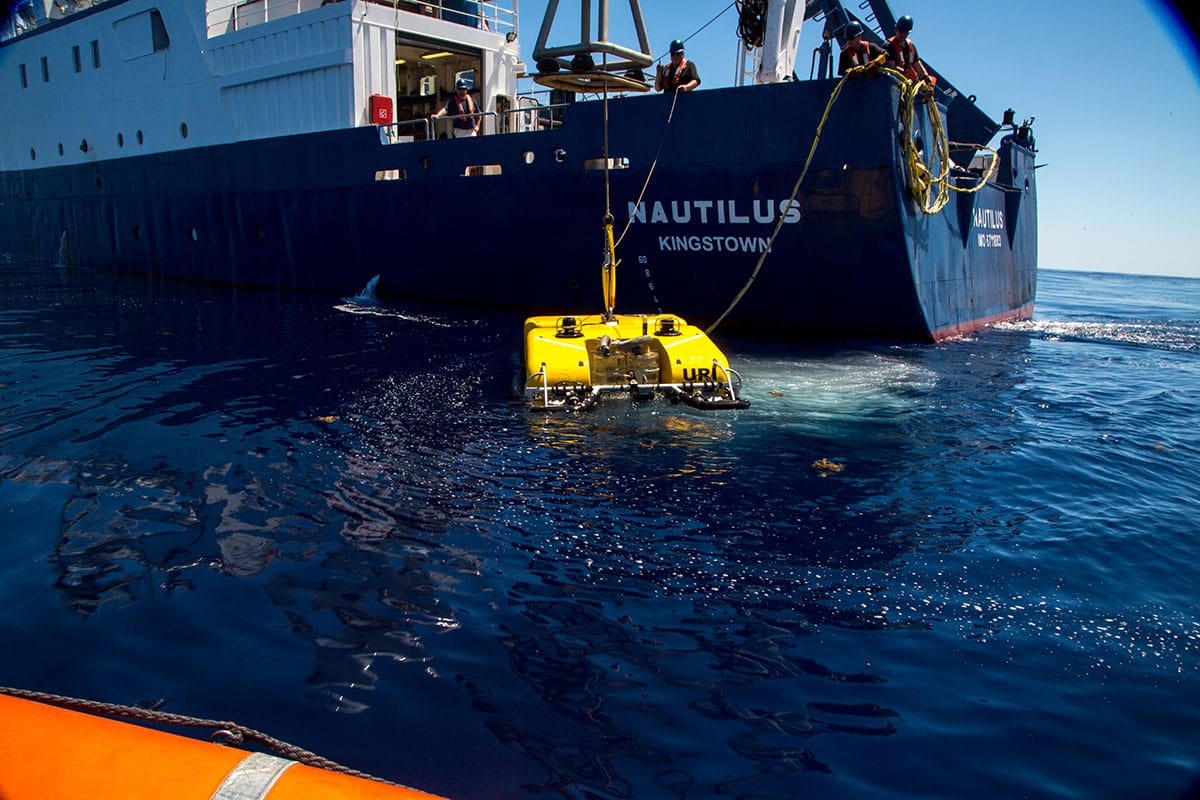 The ROV Hercules in the water. Photo: Ocean Exploration Trust
